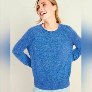 ☔️💜NWT Old Navy Blueish Purple Marled Hi-Low Long Sleeve Sweater Large